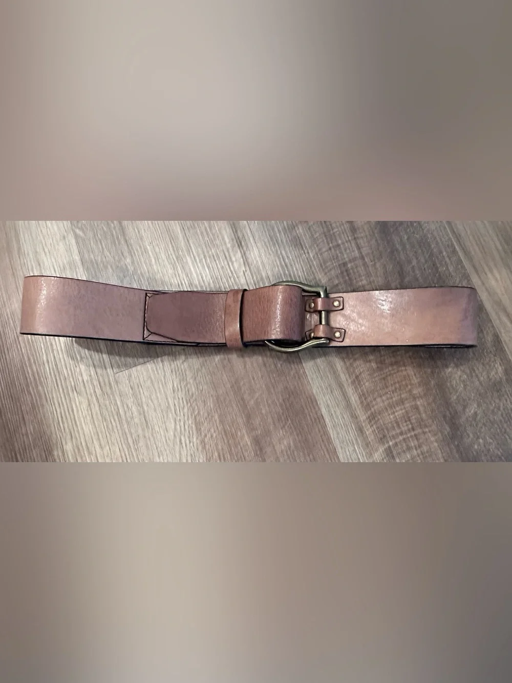 Banana Republic Sz S Brass Brown Leather Belt Wide Waist Boho Equestrian Vintage